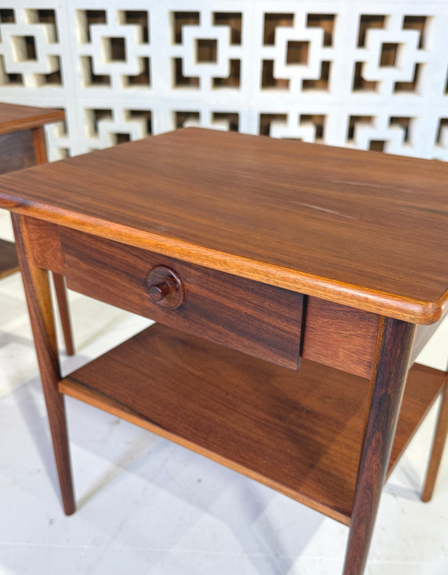 Pair of Danish Bedside Tables in Mahogany