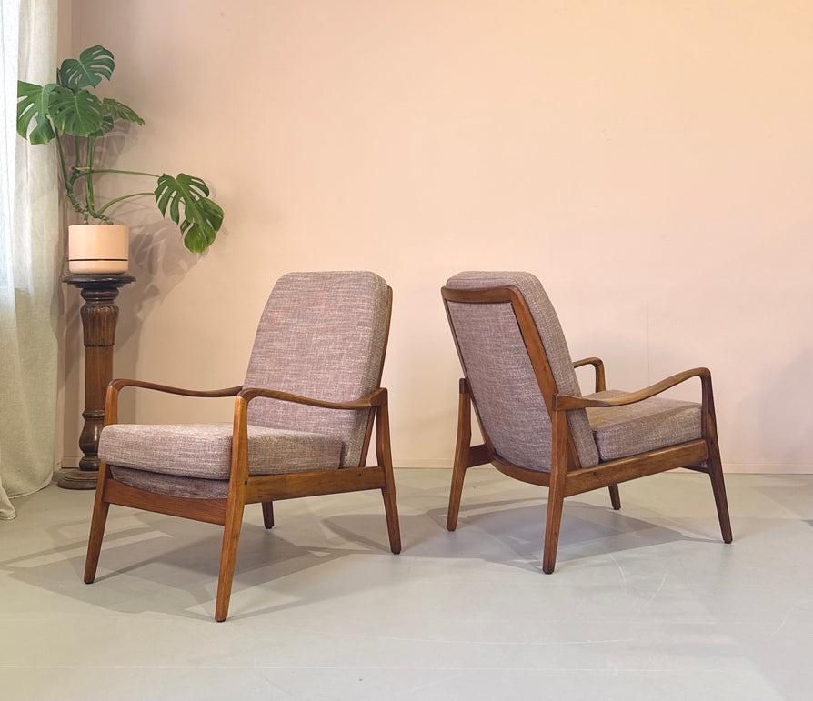 Pair of TH Brown Lounge Chairs