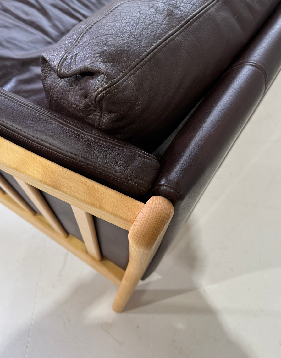 Danish Two Seater Sofa in Leather