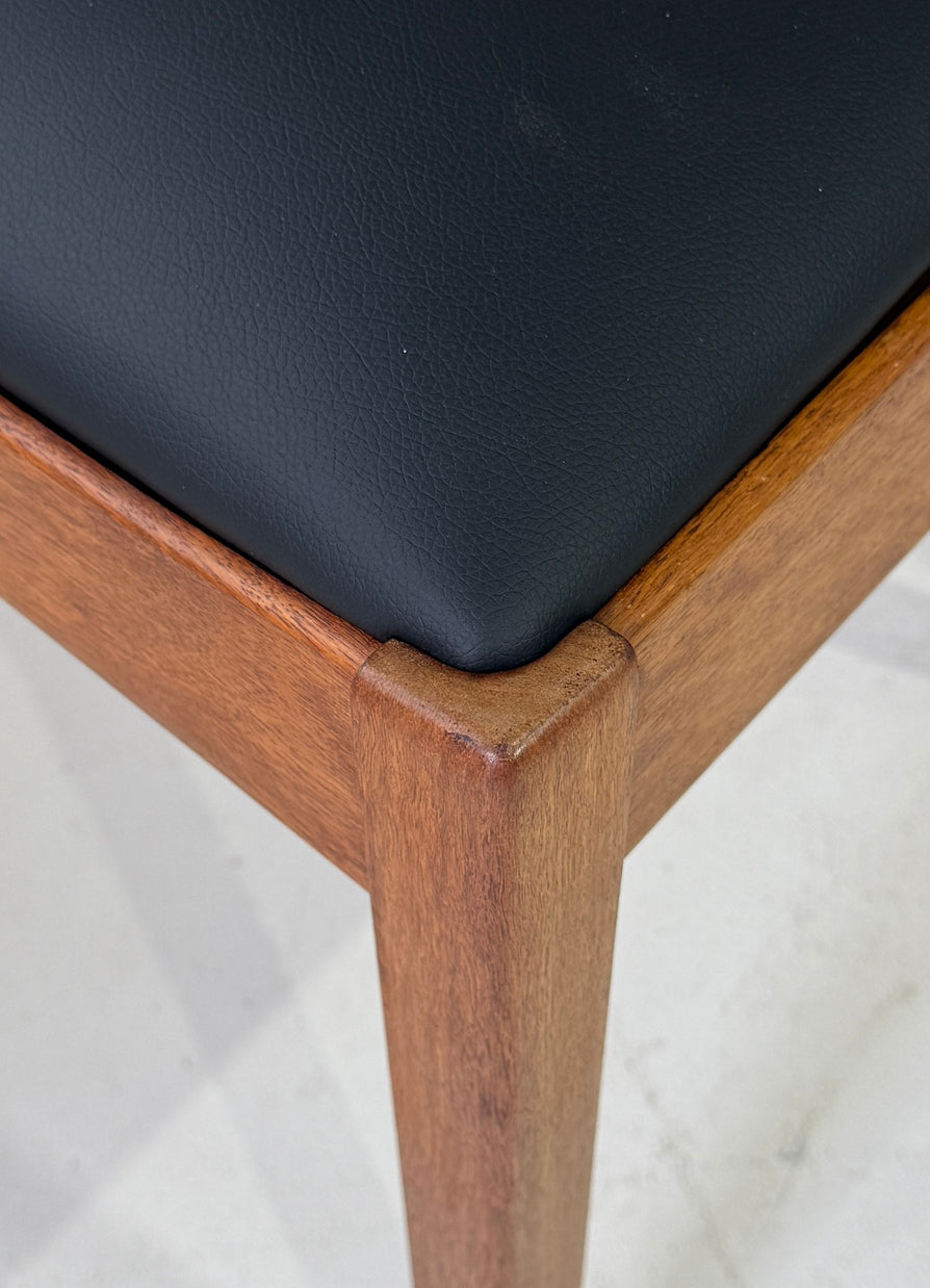 Set of Six Catt Dining Chairs In New Black Vinyl