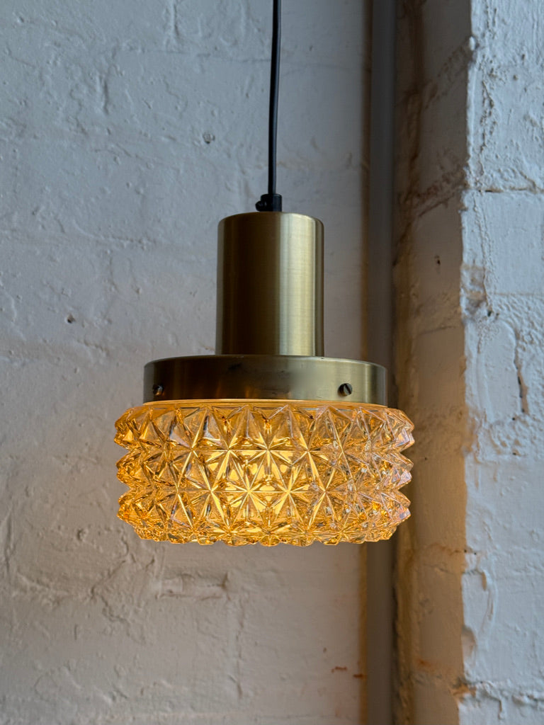 Vitrika Pendant in Brass & Cut-Glass