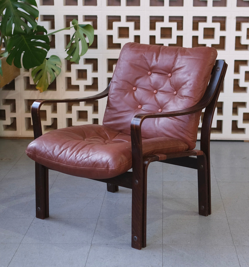 Norwegian Bentwood Chair in Leather