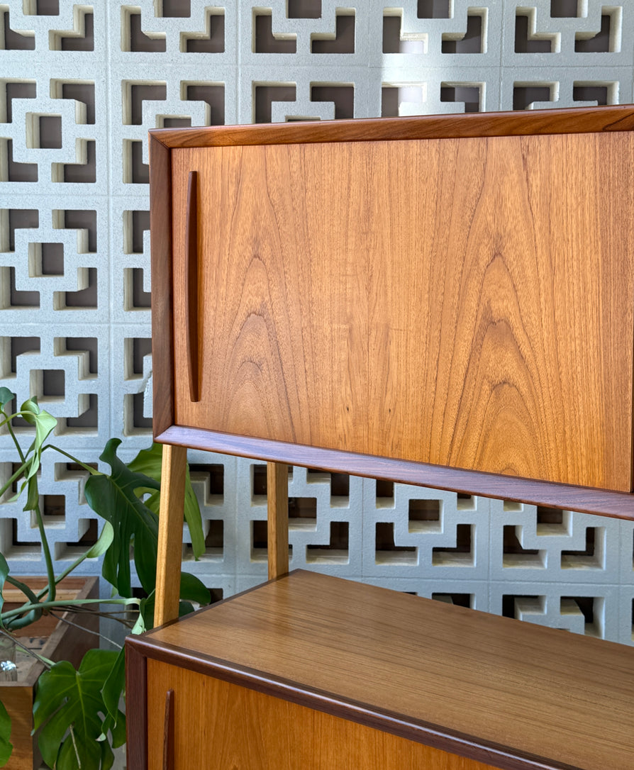 Danish Two-Tier Sideboard in Teak & Oak