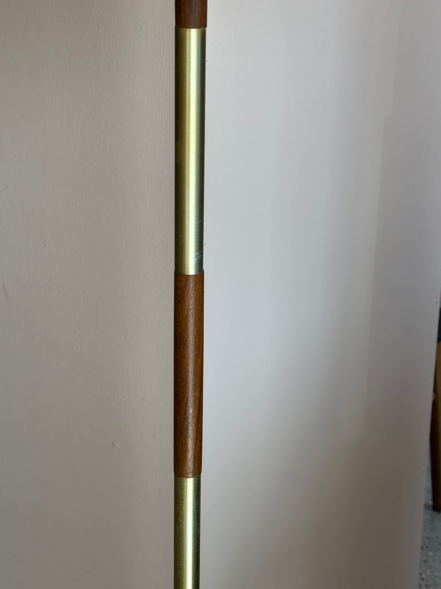 Danish Floor Lamp in Rosewood & Brass