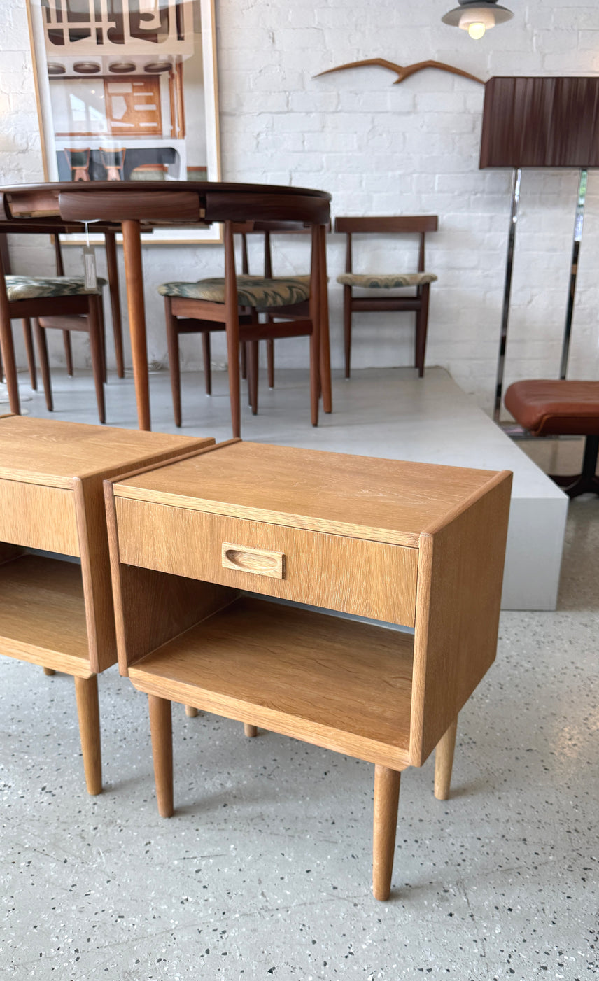 Pair of Danish Bedside Tables in Oak