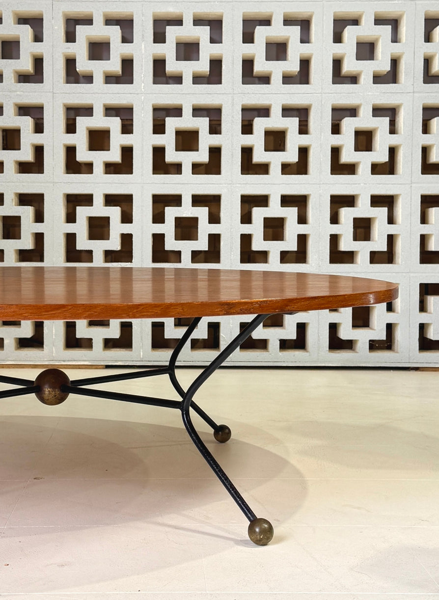 1950s Low-Profile Round Coffee Table