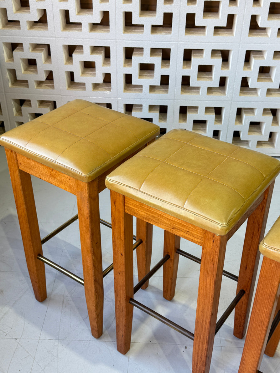 Set of Four Mid-Century Barstools