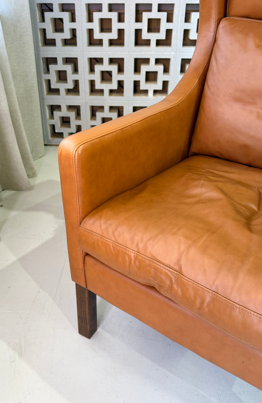 Danish Wing-Back in Tan Leather