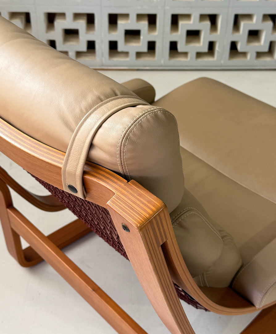 Tessa T4 Lounge Chair in a Light Tan Leather