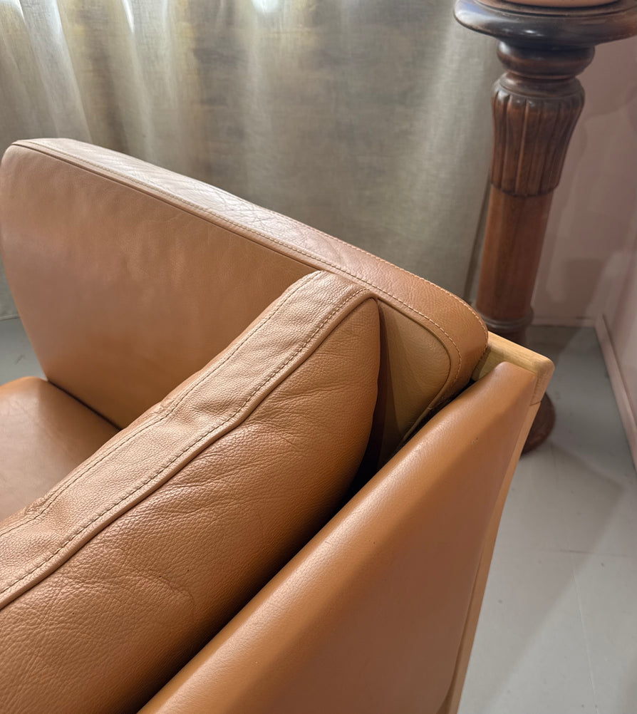 Three Seater Sofa in Tan Leather