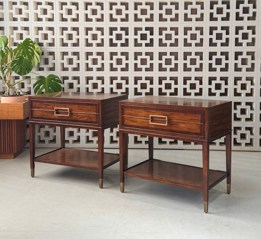 Pair of Large Bedside / Hall Tables in Mahogany