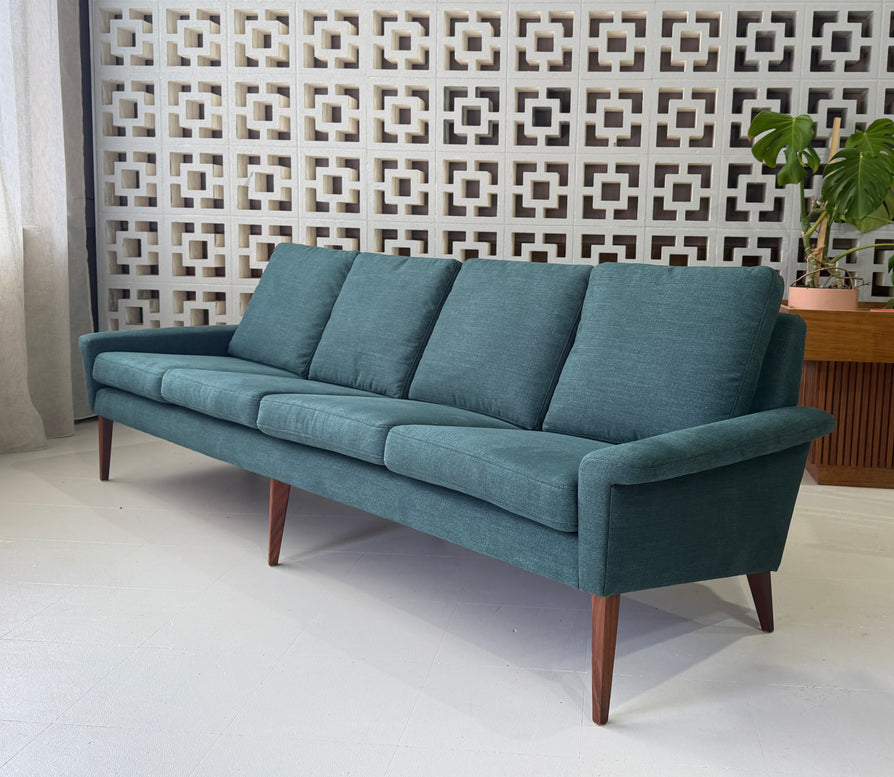 Danish Four Seater Sofa in New Fabric