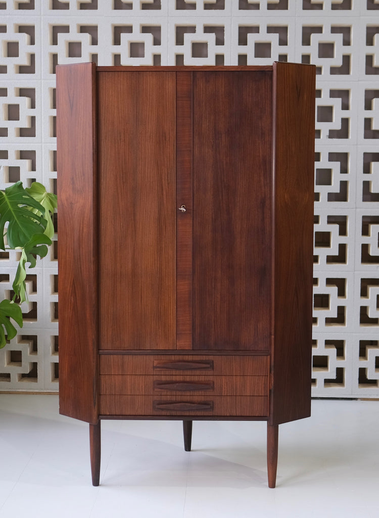 Danish Corner Cabinet in Rosewood