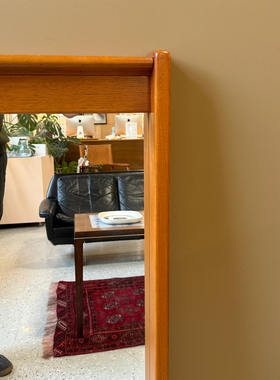Large 1970s Wall Mirror in Teak