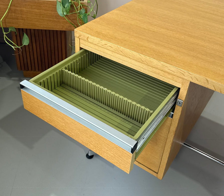 Mid-Century Executive Desk in Oak