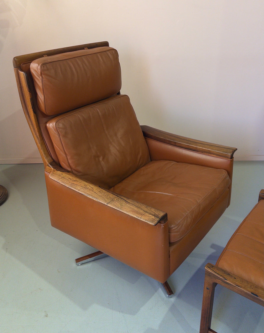 Torbjørn Afdal Swivel Chair with Footstool