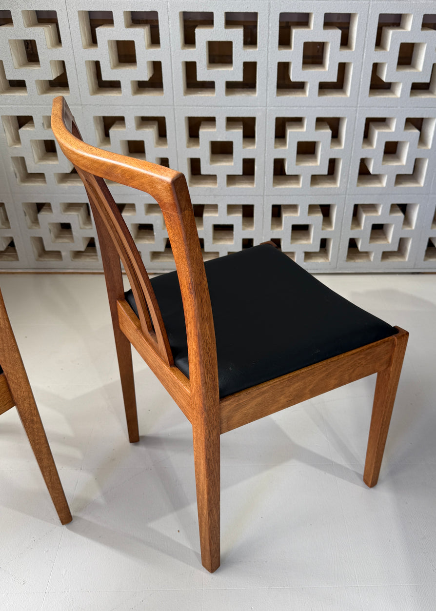 Set of Six Catt Dining Chairs In New Black Vinyl