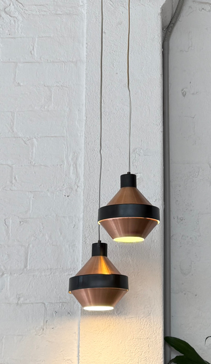 1960s Danish Twin Pendant Lamps