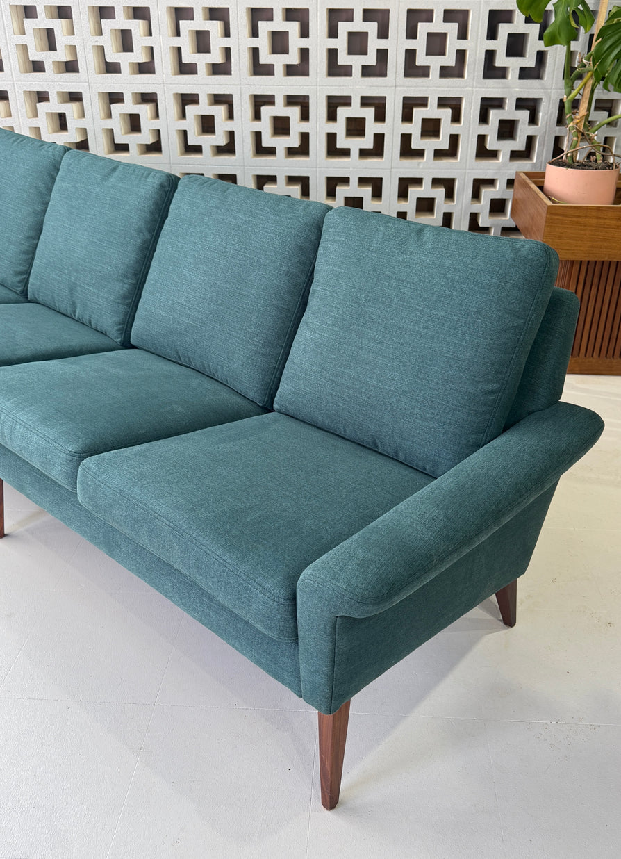 Danish Four Seater Sofa in New Fabric