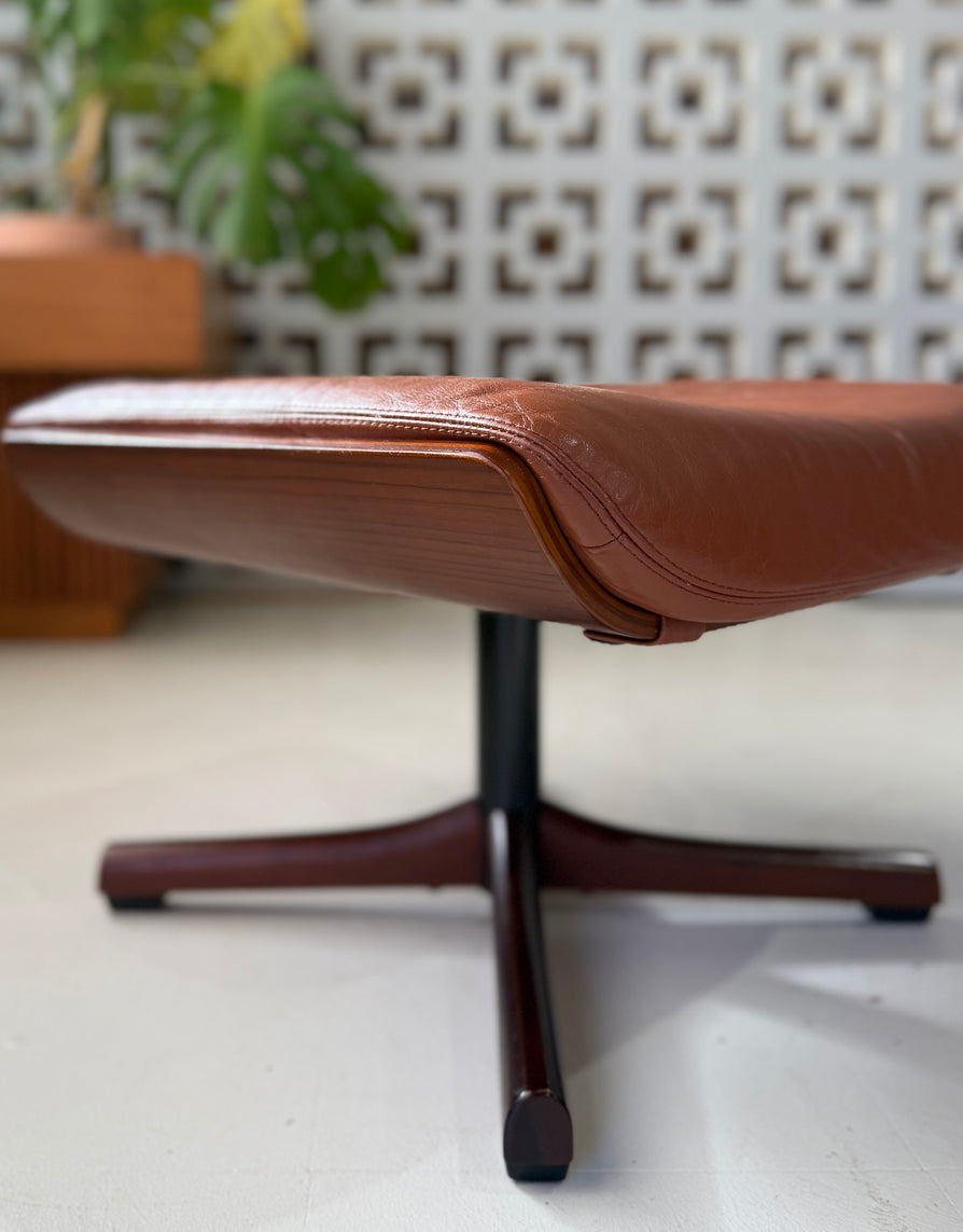 Tessa T21 Swivel Footstool in Tan Leather