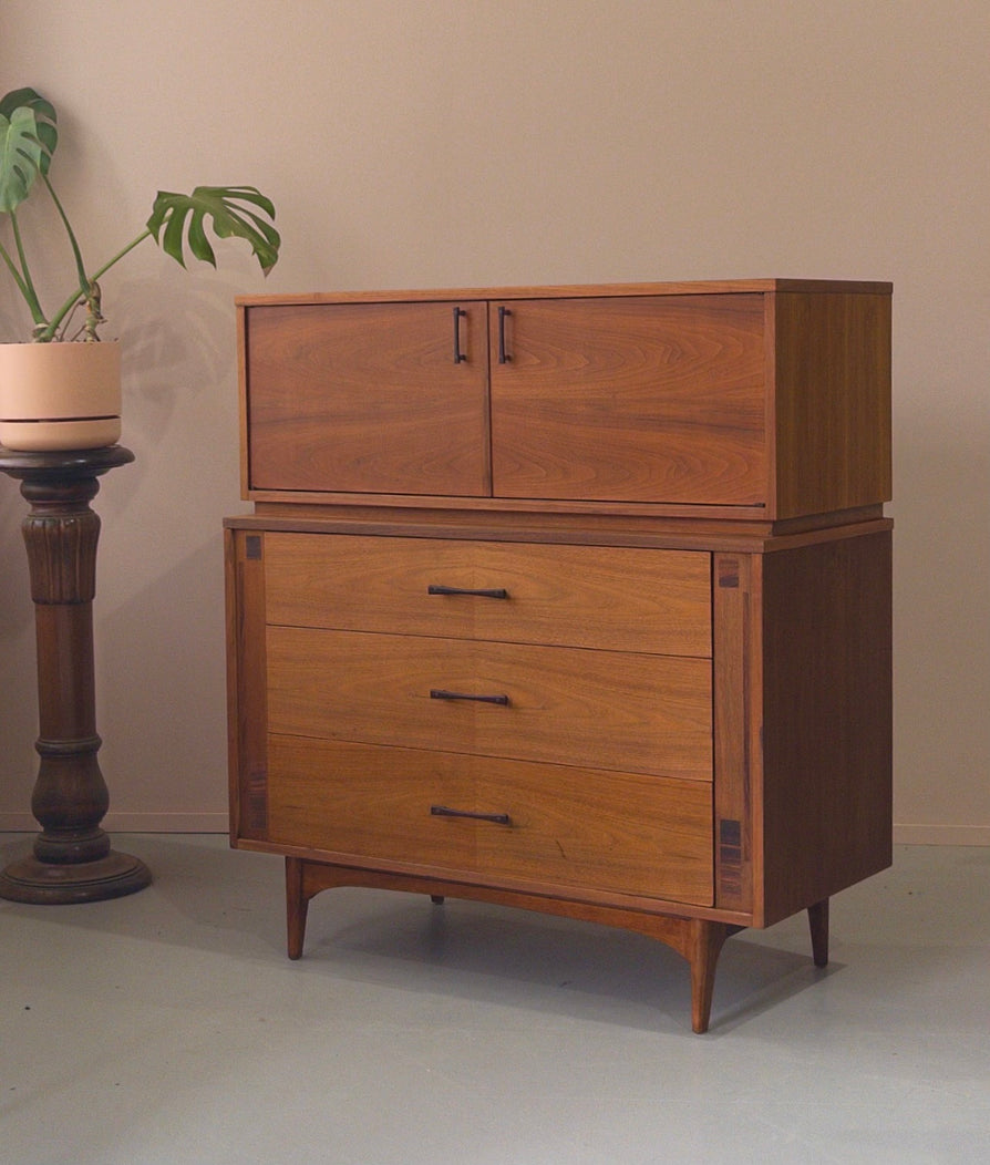 American Mid-Century Cabinet in Walnut & Rosewood