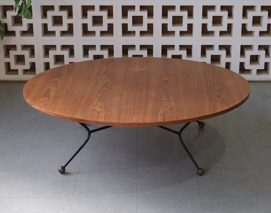 1950s Low-Profile Round Coffee Table