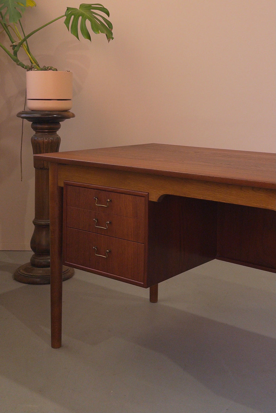 1950s Danish Writing Desk in Teak & Oak