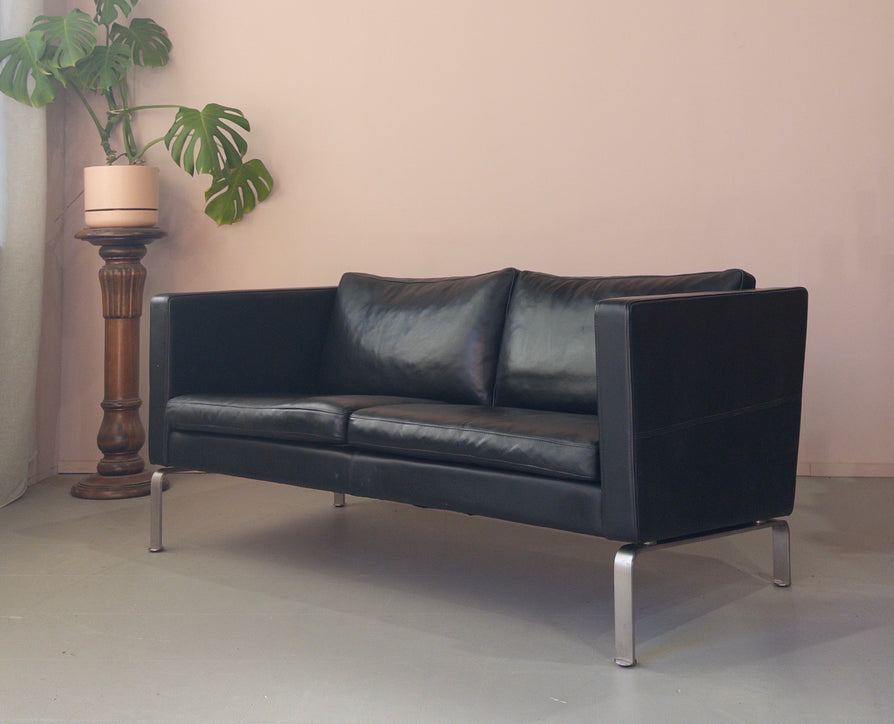 Okamura & Marquardsen 2.5 Seater Danish Sofa in Black Leather
