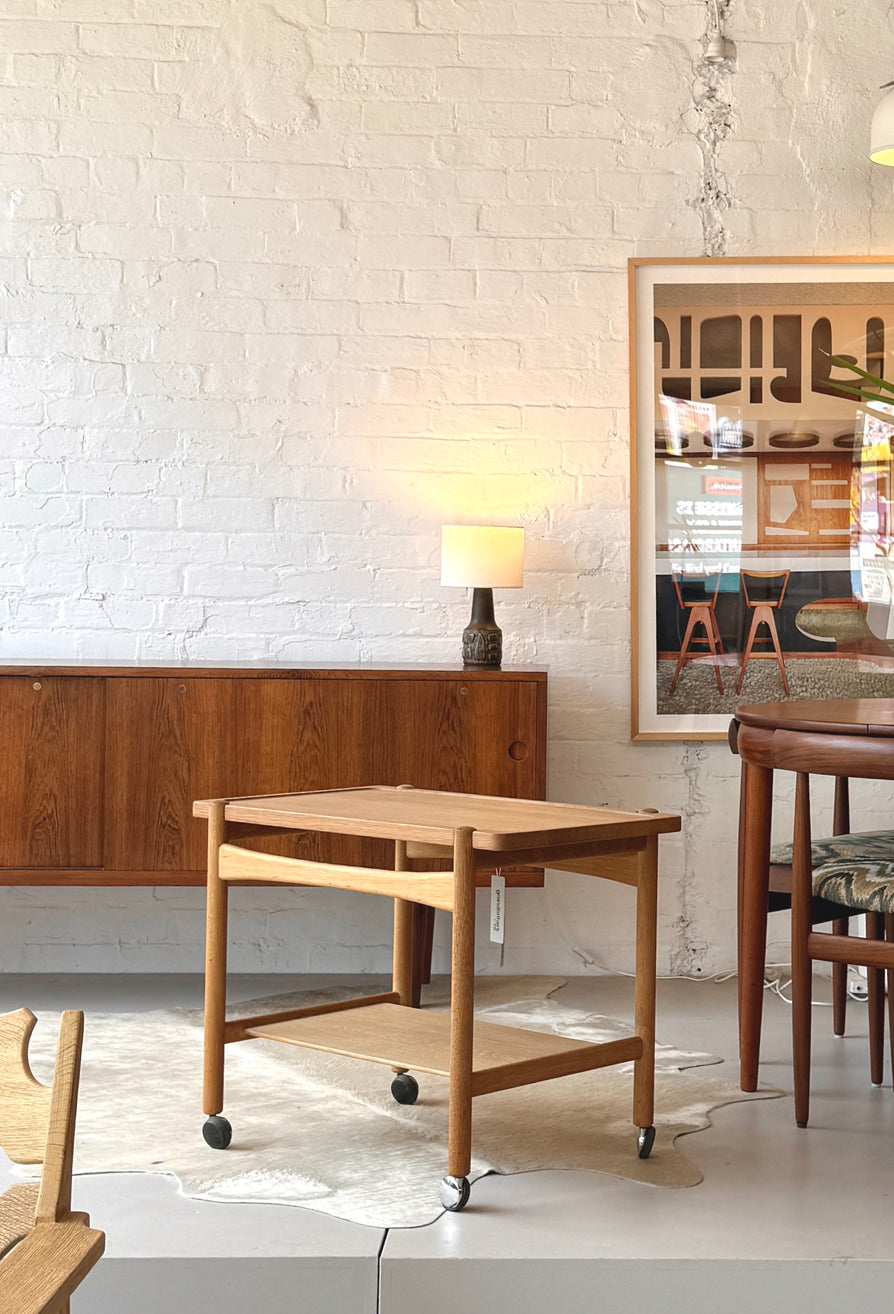 Hans Wegner Serving Trolley Cart In Oak