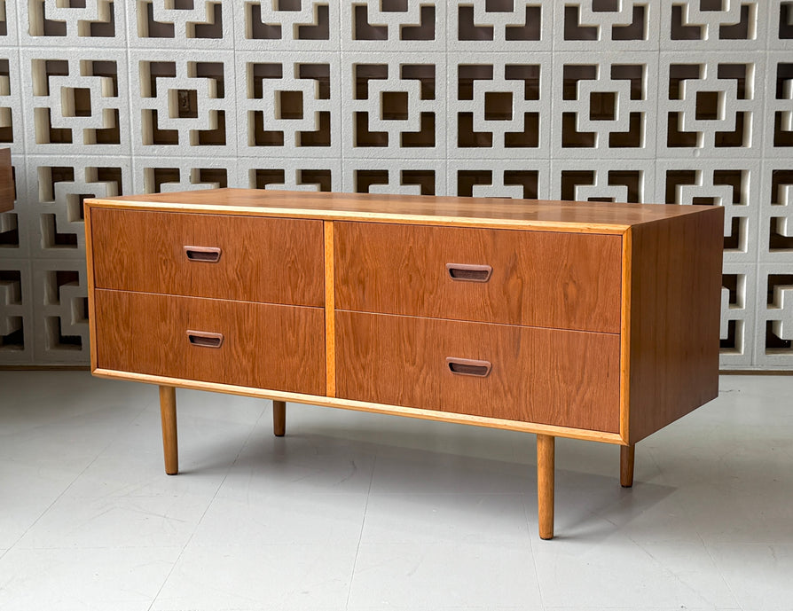 Low-Profile Mid-Century Chest of Drawers in Teak