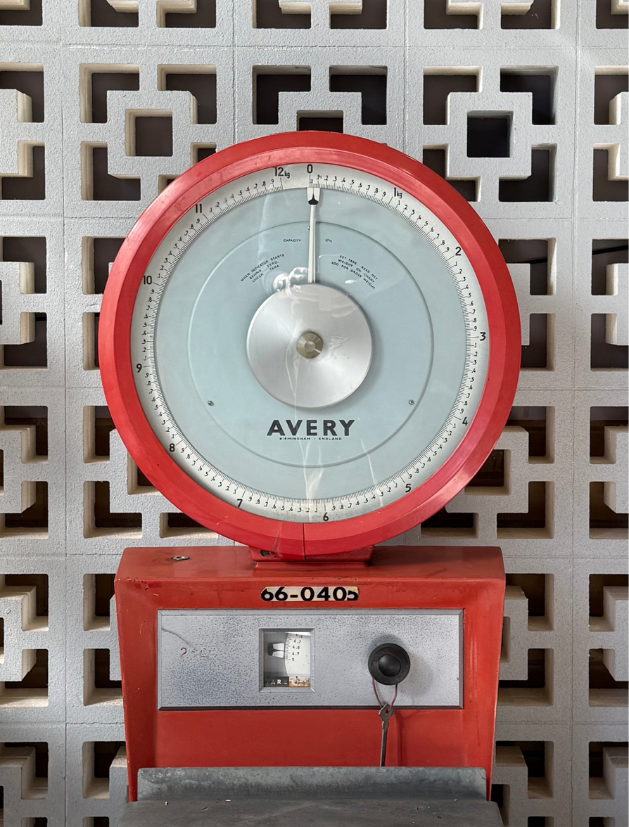 Vintage Avery Scale in Fire Truck Red