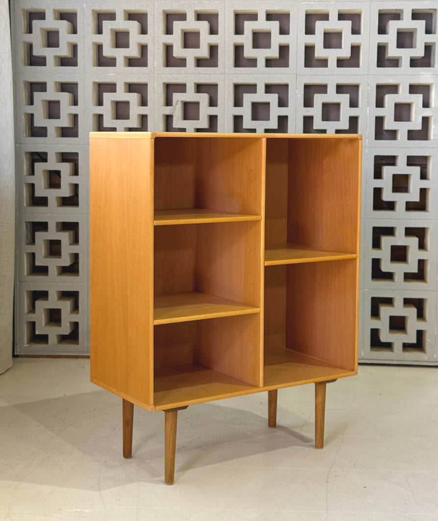 Danish Bookcase / Record Cabinet in Beechwood