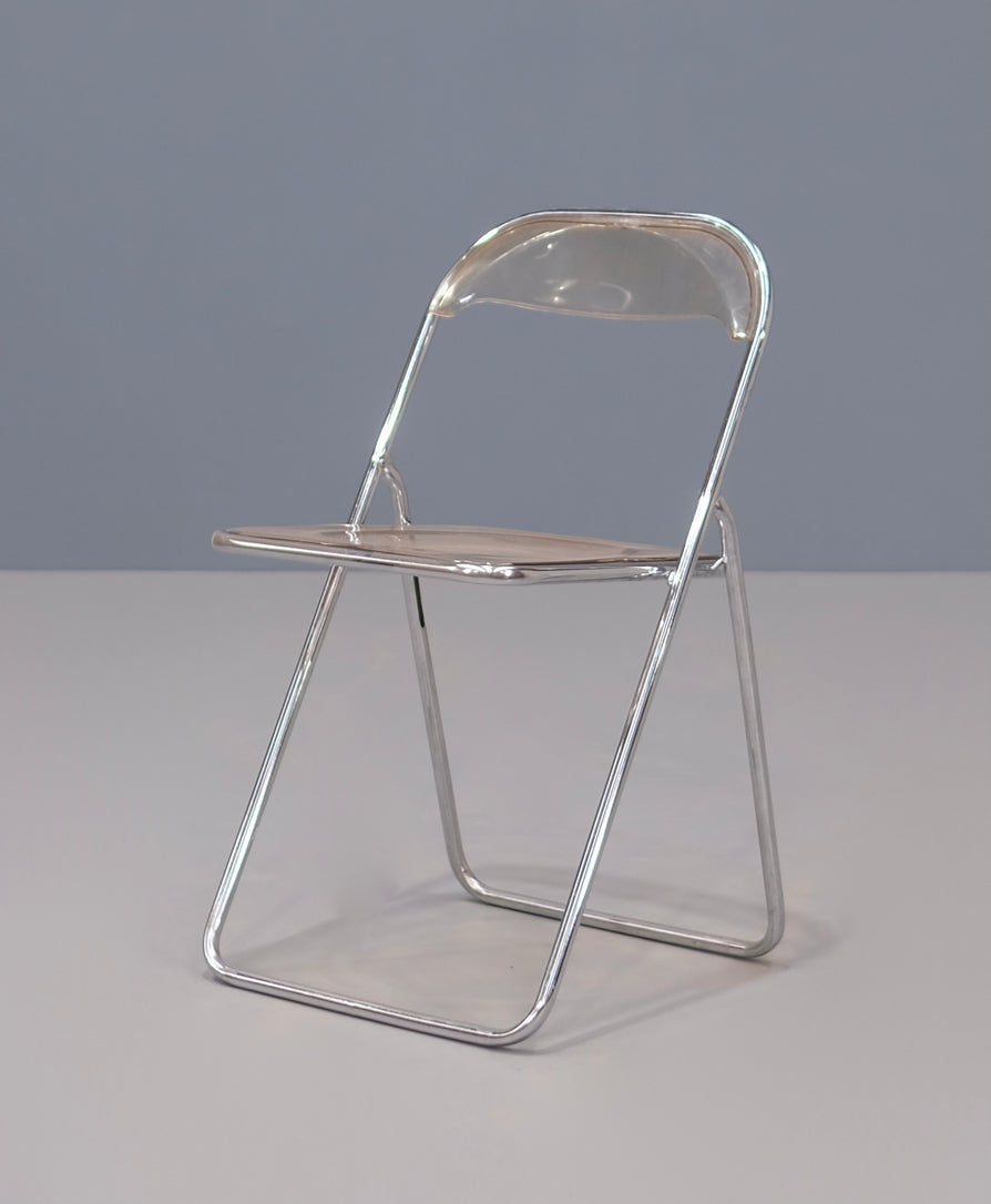 Six Vintage Lucite and Chrome Folding Chairs
