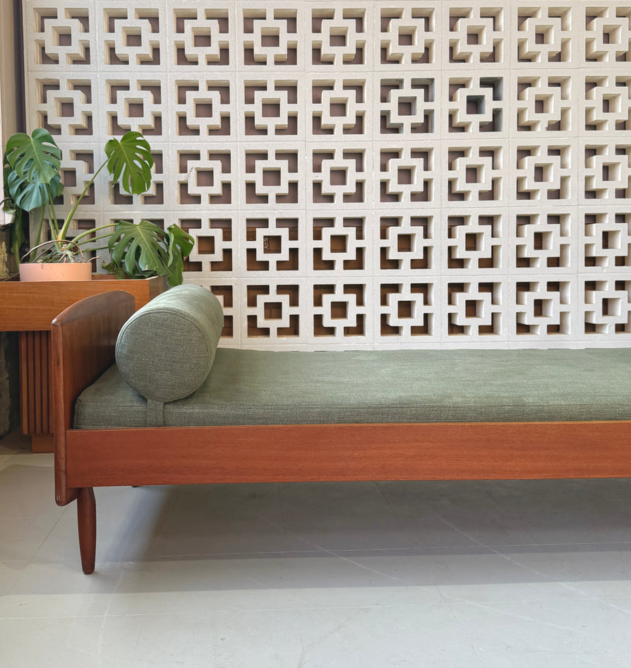 Danish Daybed in Teak & With New Fabric