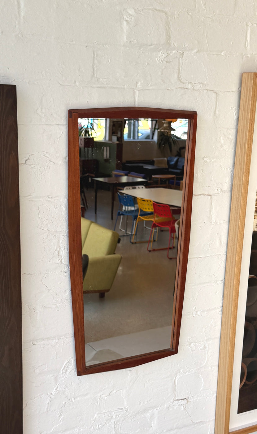 Tapered Danish Wall Mirror in Teak