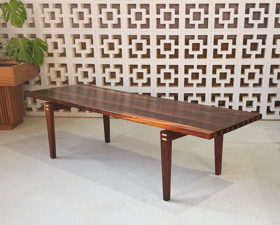 Exquisite Danish Coffee Table in Solid Brazilian Rosewood