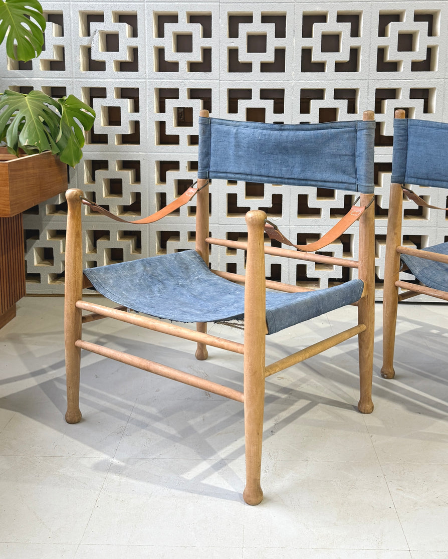 Farstrup Safari Chair in Blue Canvas