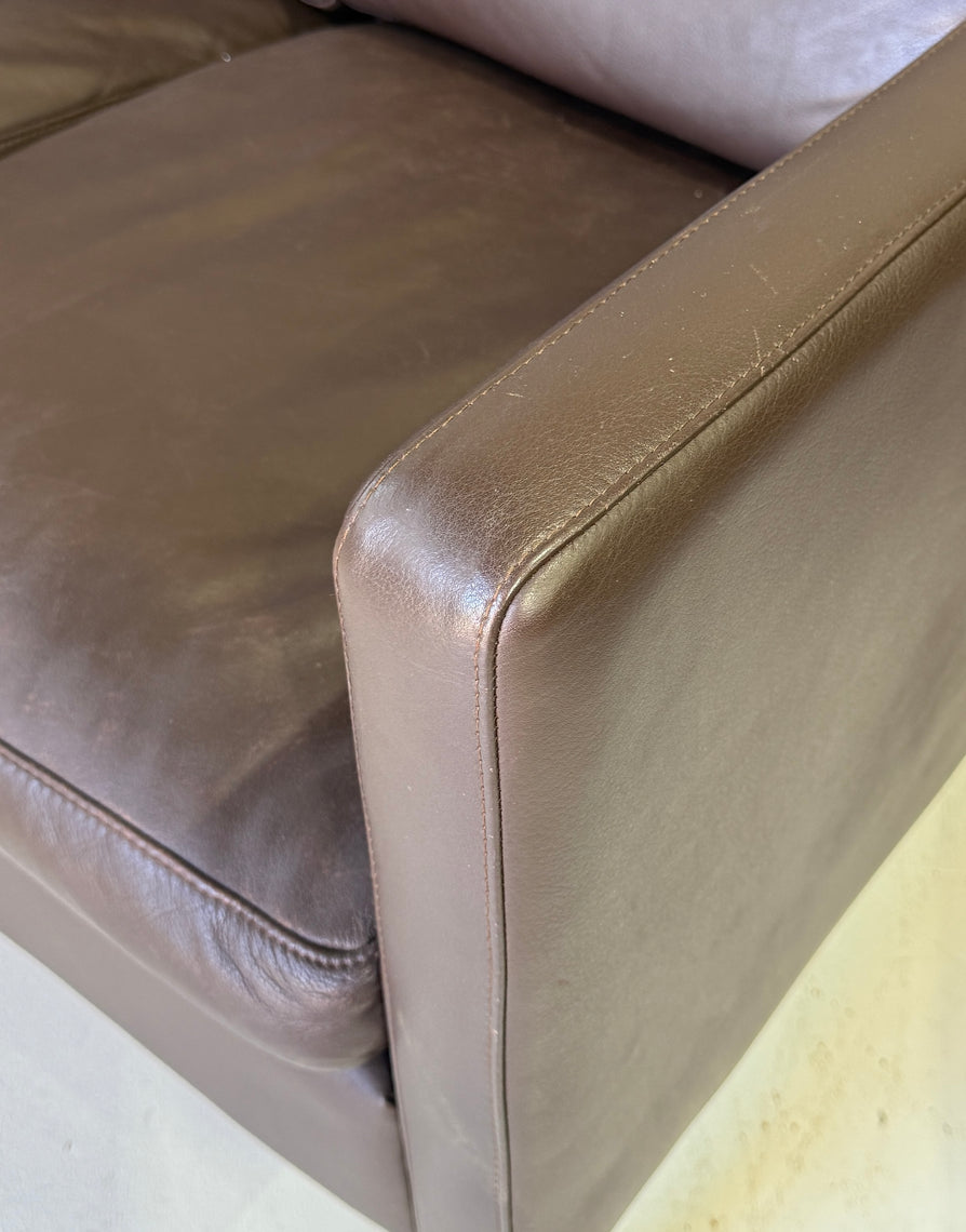 Danish Three-Seater Sofa in Leather