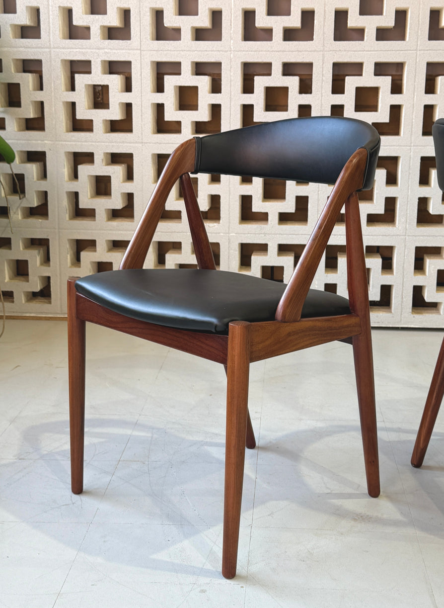 Four Kai Kristiansen #31 Dining Chairs in Teak & New Leather