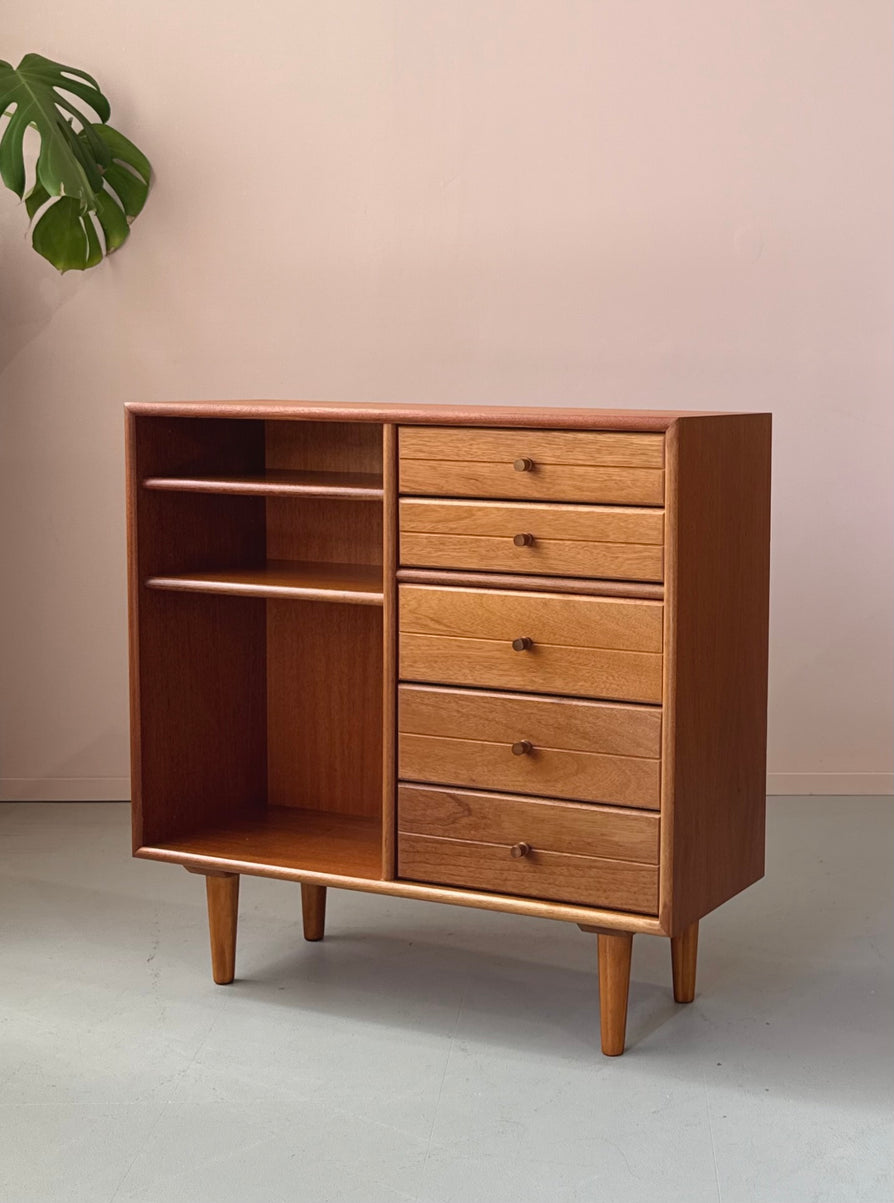 Small Danish Bookcase / Chest Unit in Teak