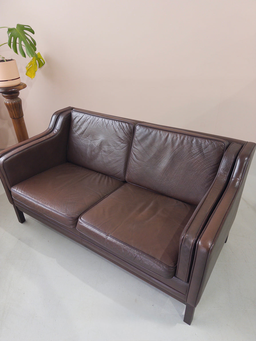 Danish Two Seater Sofa in Leather