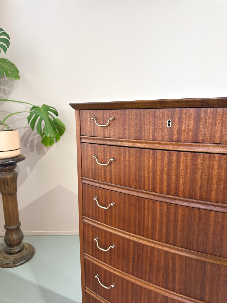 Early Danish Chest of Drawers in Mahogany