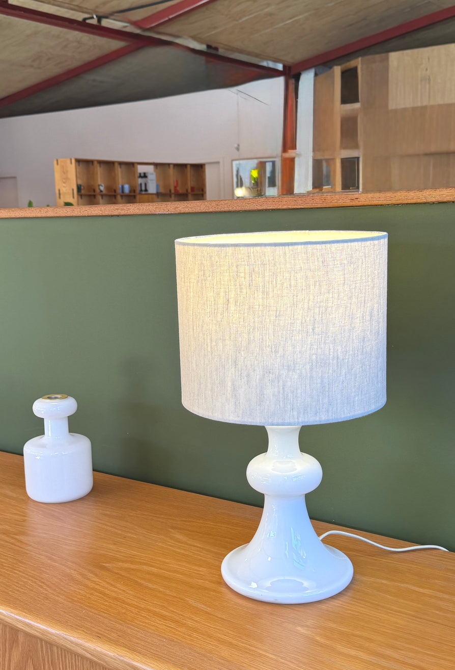 Michael Bang for Holmegaard “Backgammon” Table Lamp in Opaline
