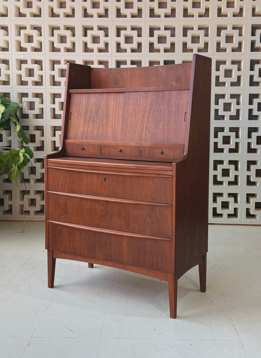 Danish Secrétaire / Bureau  Desk Unit in Teak