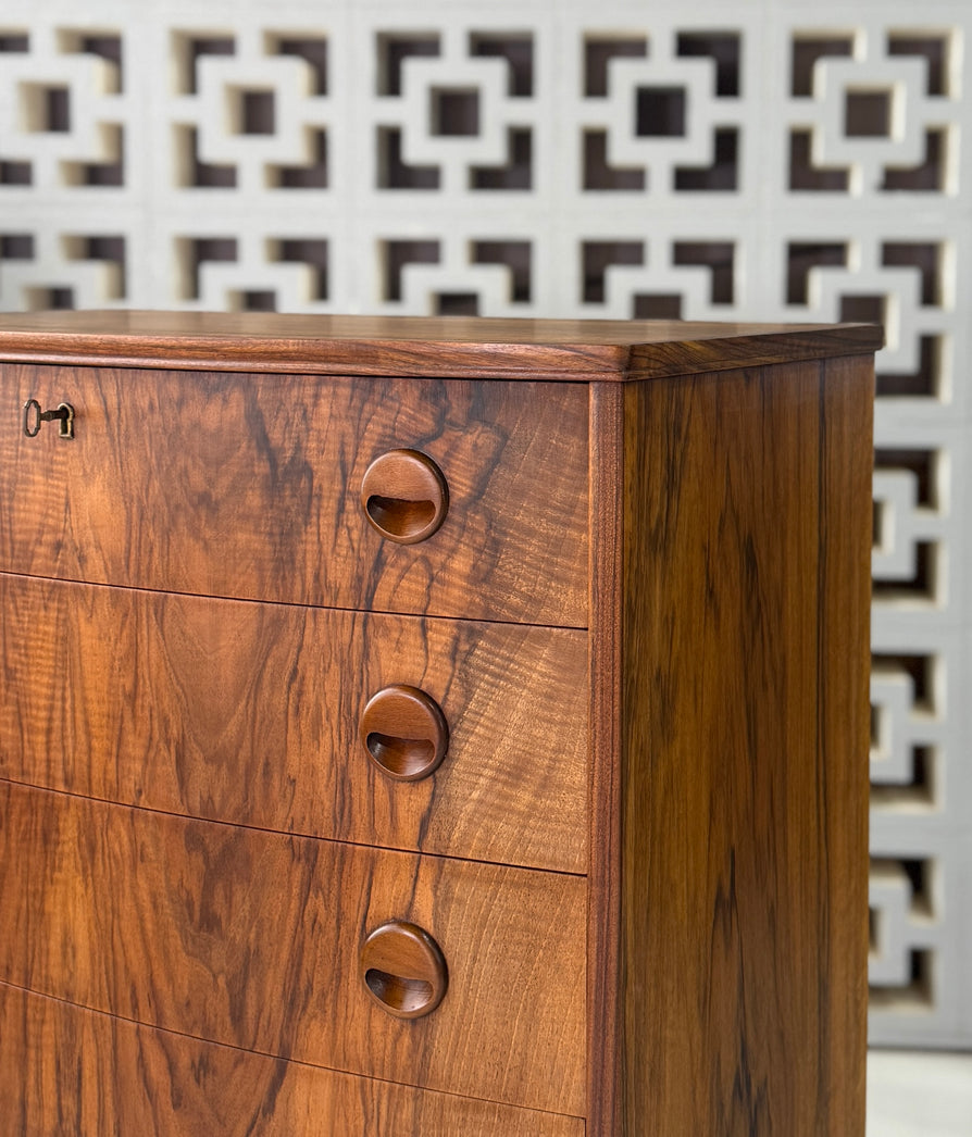 Danish Bow-Front Tallboy in Rosewood