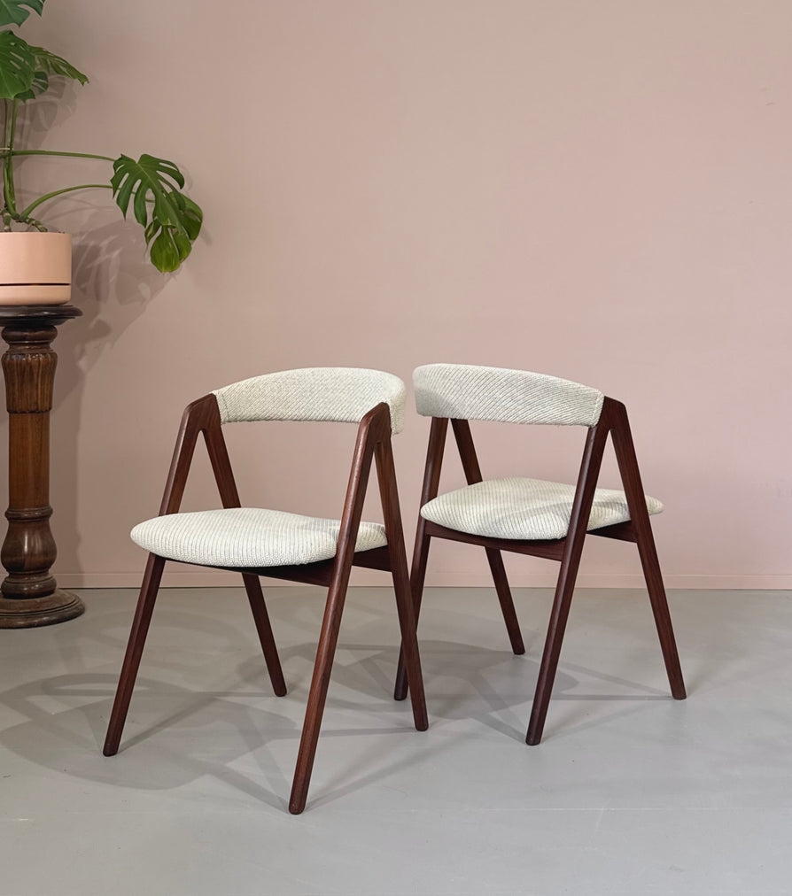 Six Danish Compass Dining Chairs