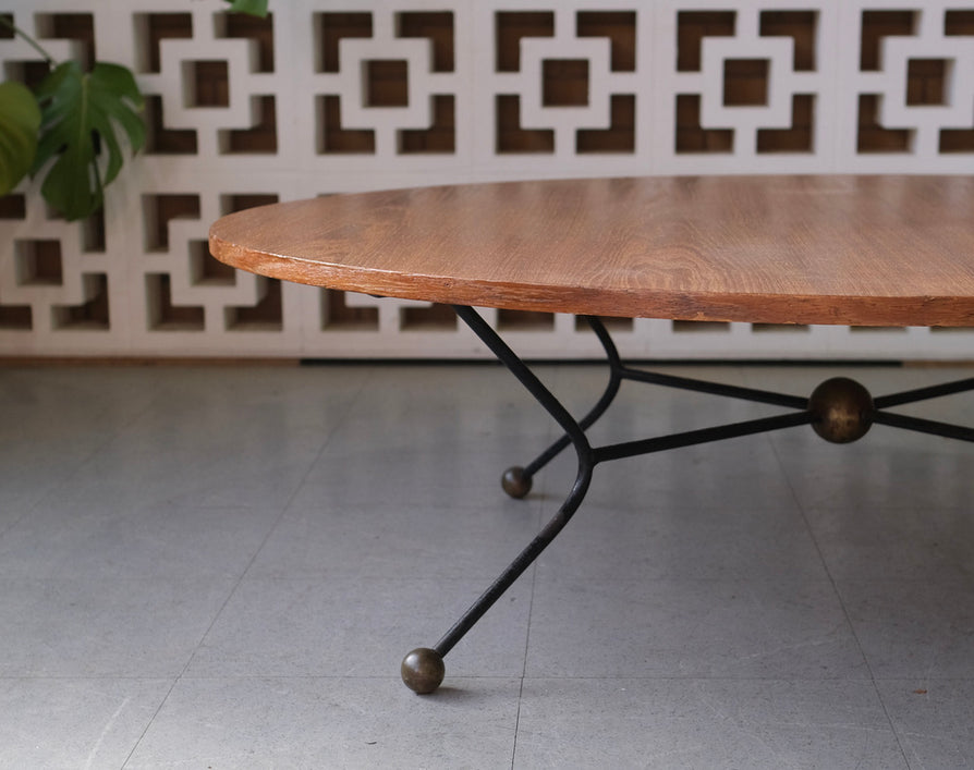 1950s Low-Profile Round Coffee Table