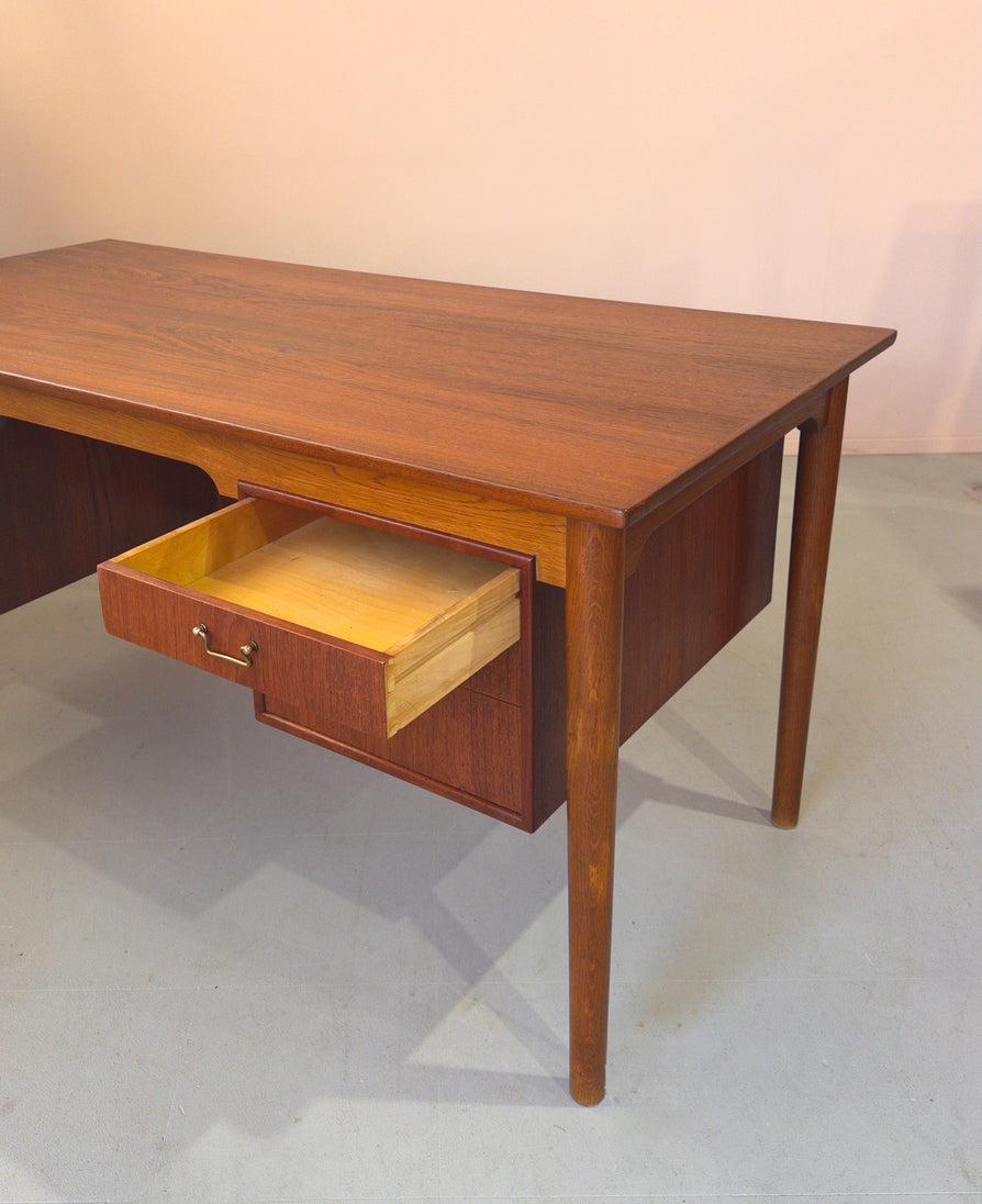 1950s Danish Writing Desk in Teak & Oak