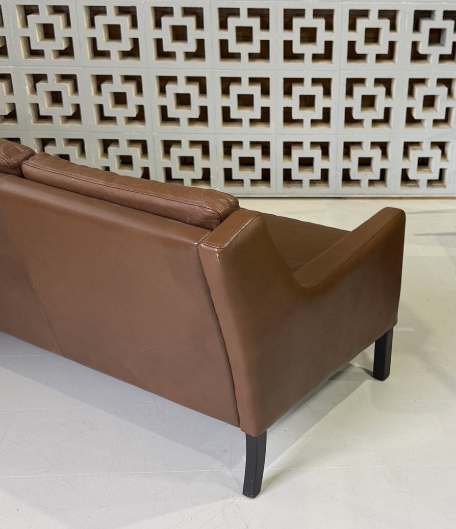 Three Seater Sofa in Brown Leather