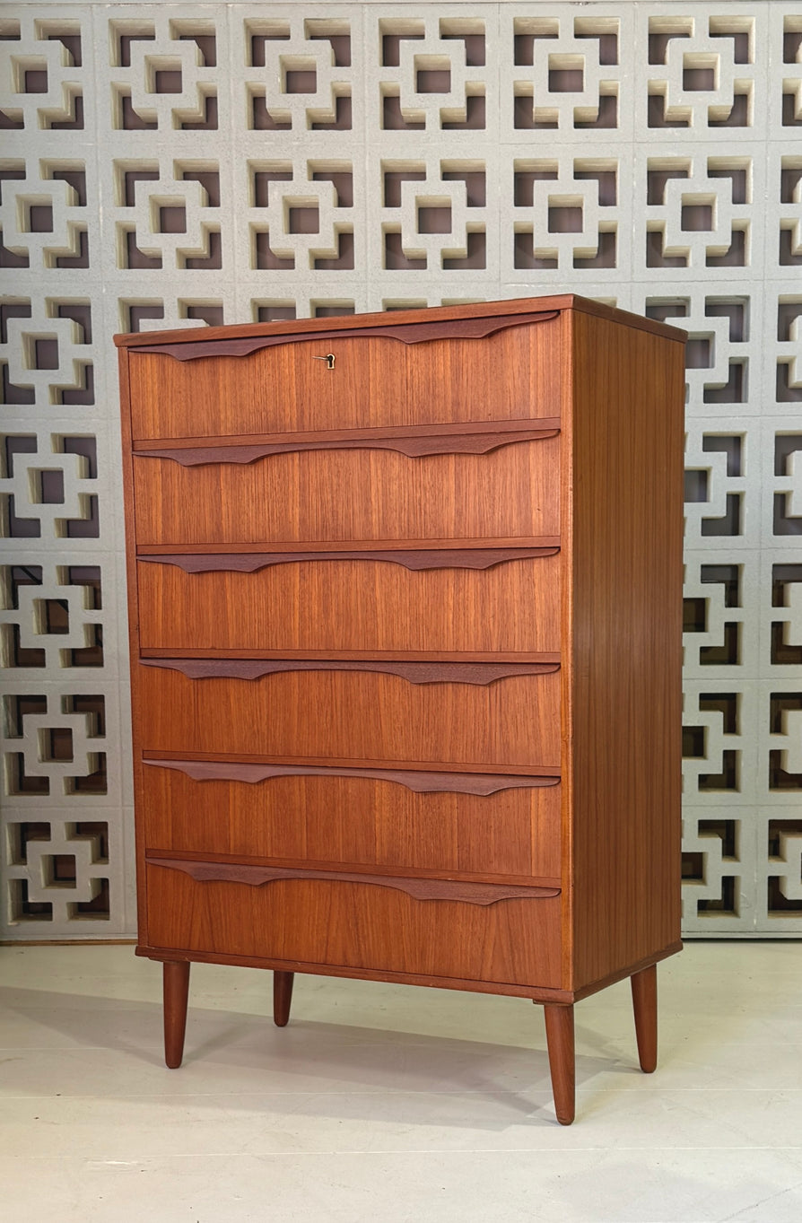 Large Danish Tallboy in Teak